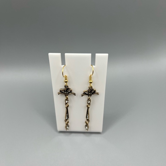 🆕 Elegant Gold Dangle Earrings - Handmade #173 - Picture 3 of 4